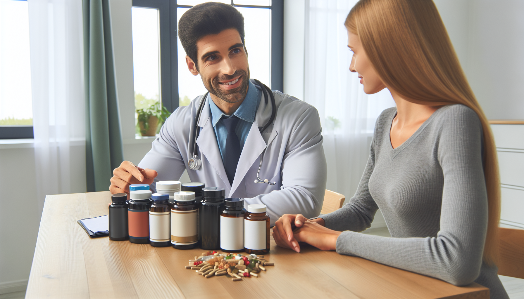 Illustration of a person selecting the right berberine supplement with the help of a healthcare professional