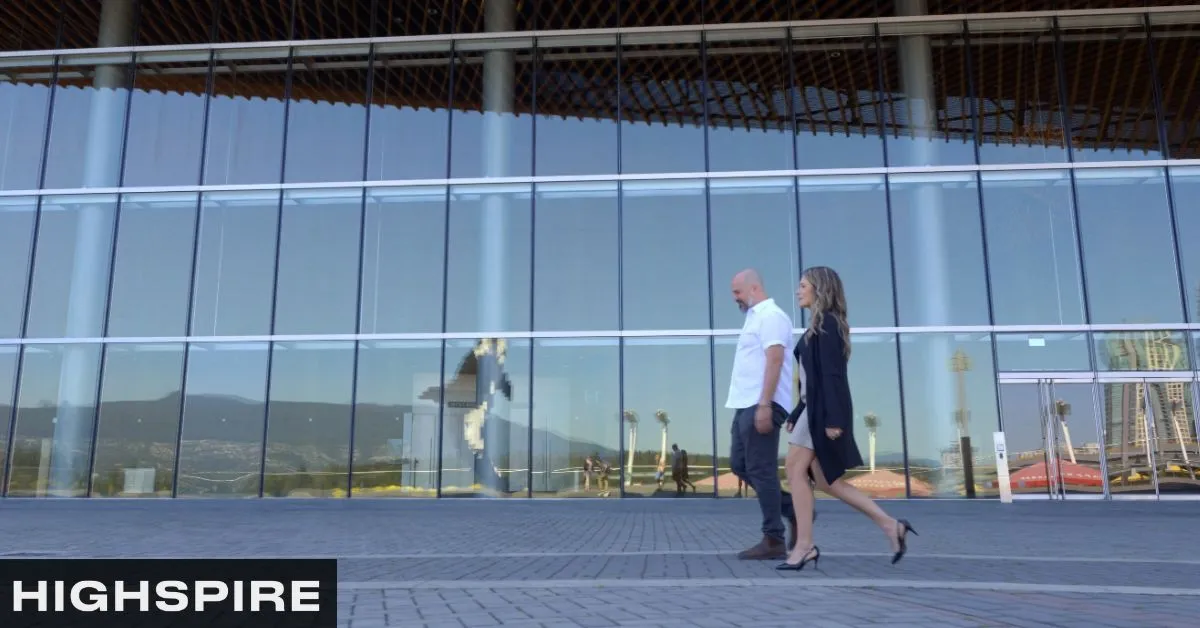 two people walking professional vibe