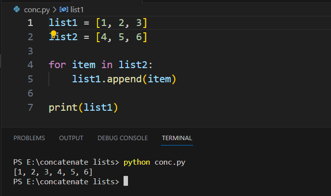 Concatenating Lists Using the 'append()' Method in a Loop