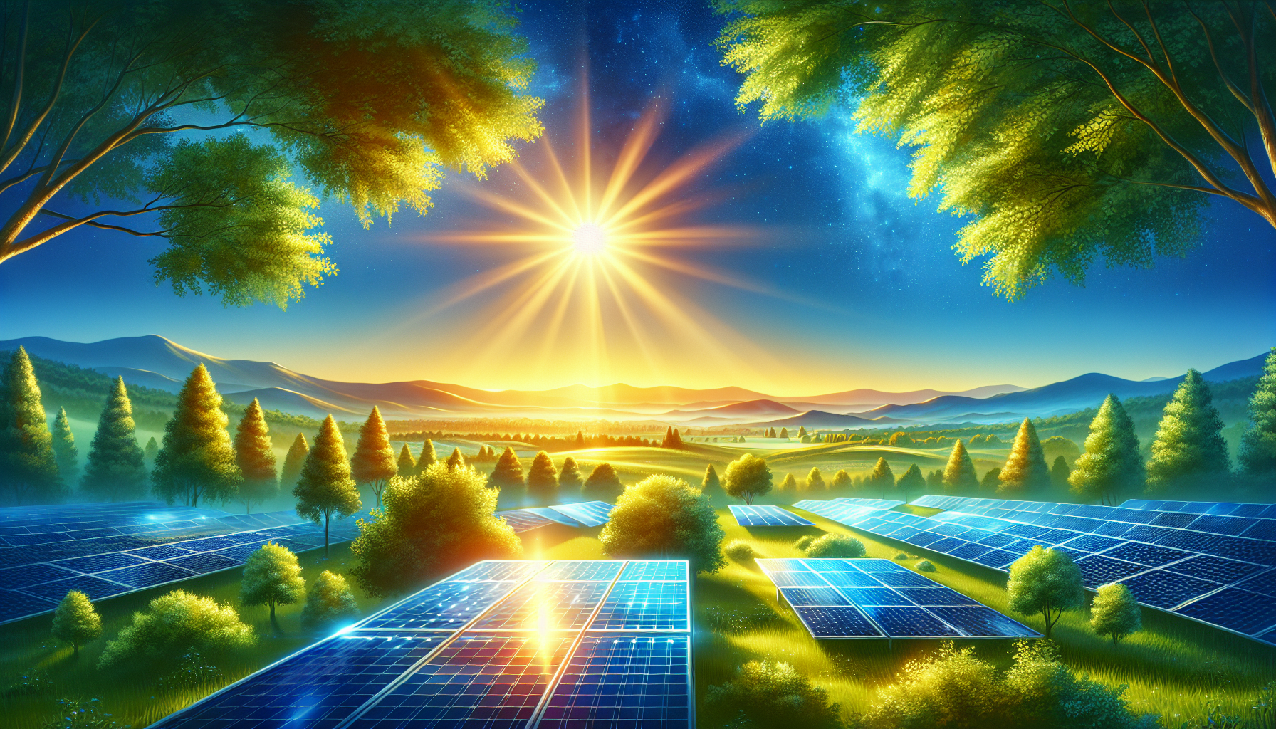 Visual representation of the environmental benefits of solar energy.