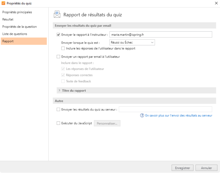 Publier le questionnaire QVCT