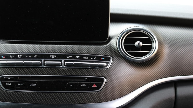 3D carbon fiber car wrap on dashboard
