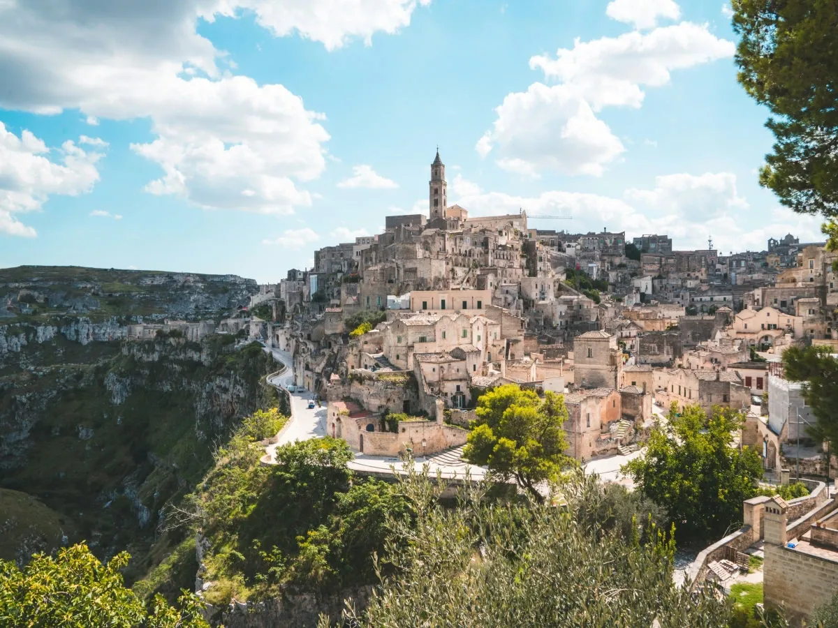 Scenic view of Matera’s UNESCO World Heritage Sassi district.