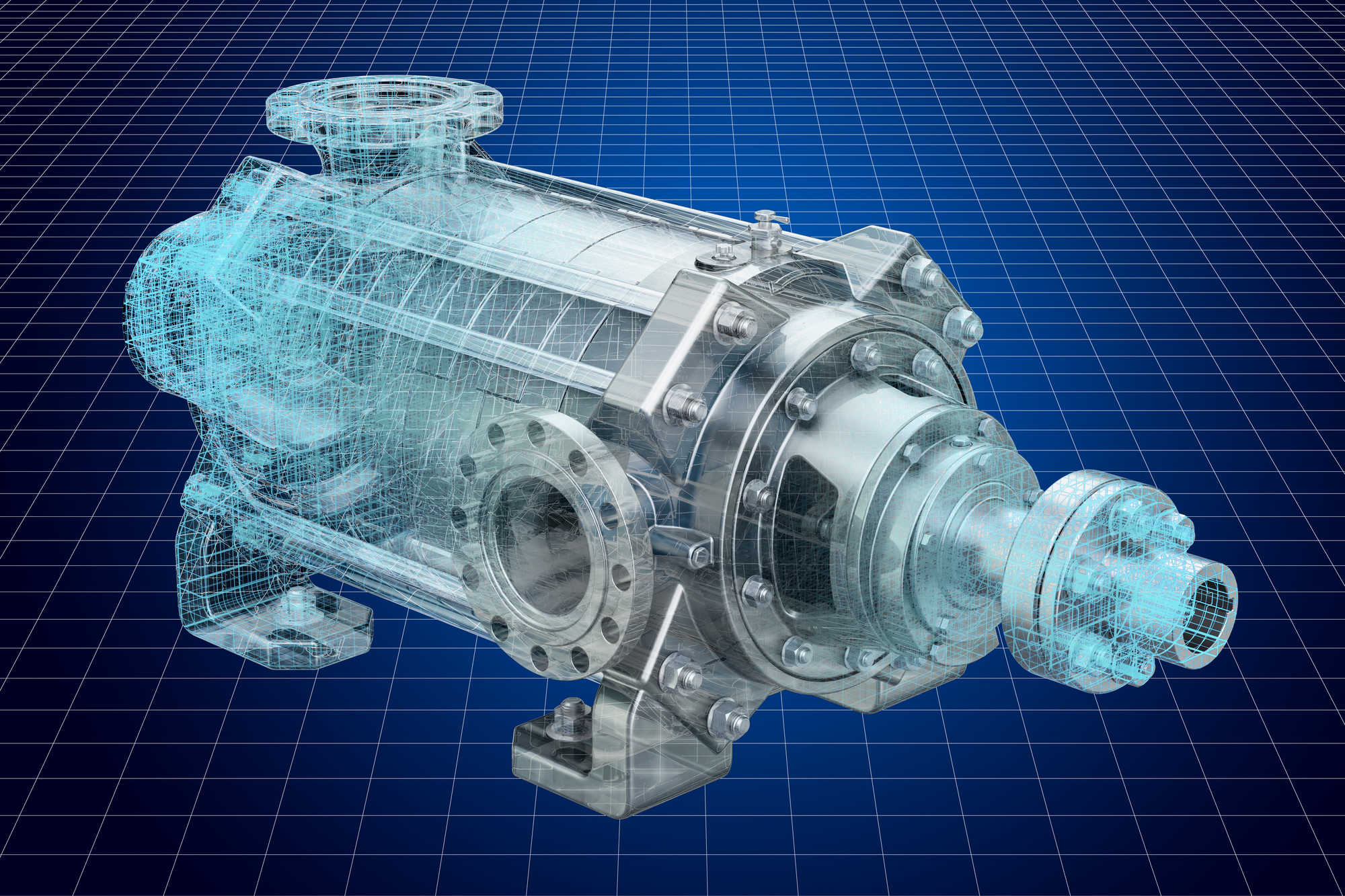 Visualization 3d cad model of centrifugal pump 44275376