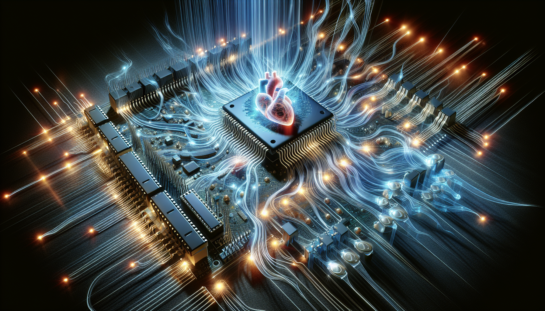 Illustration of the anatomy of a microcontroller