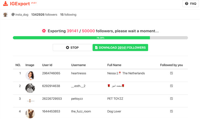 ig export followers