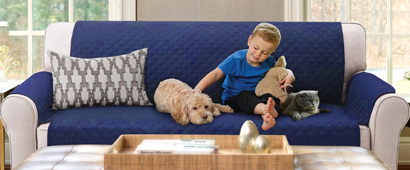 An Artiss couch cover is the perfect solution to protect your couch from dirt, dust, stains and even your pets.