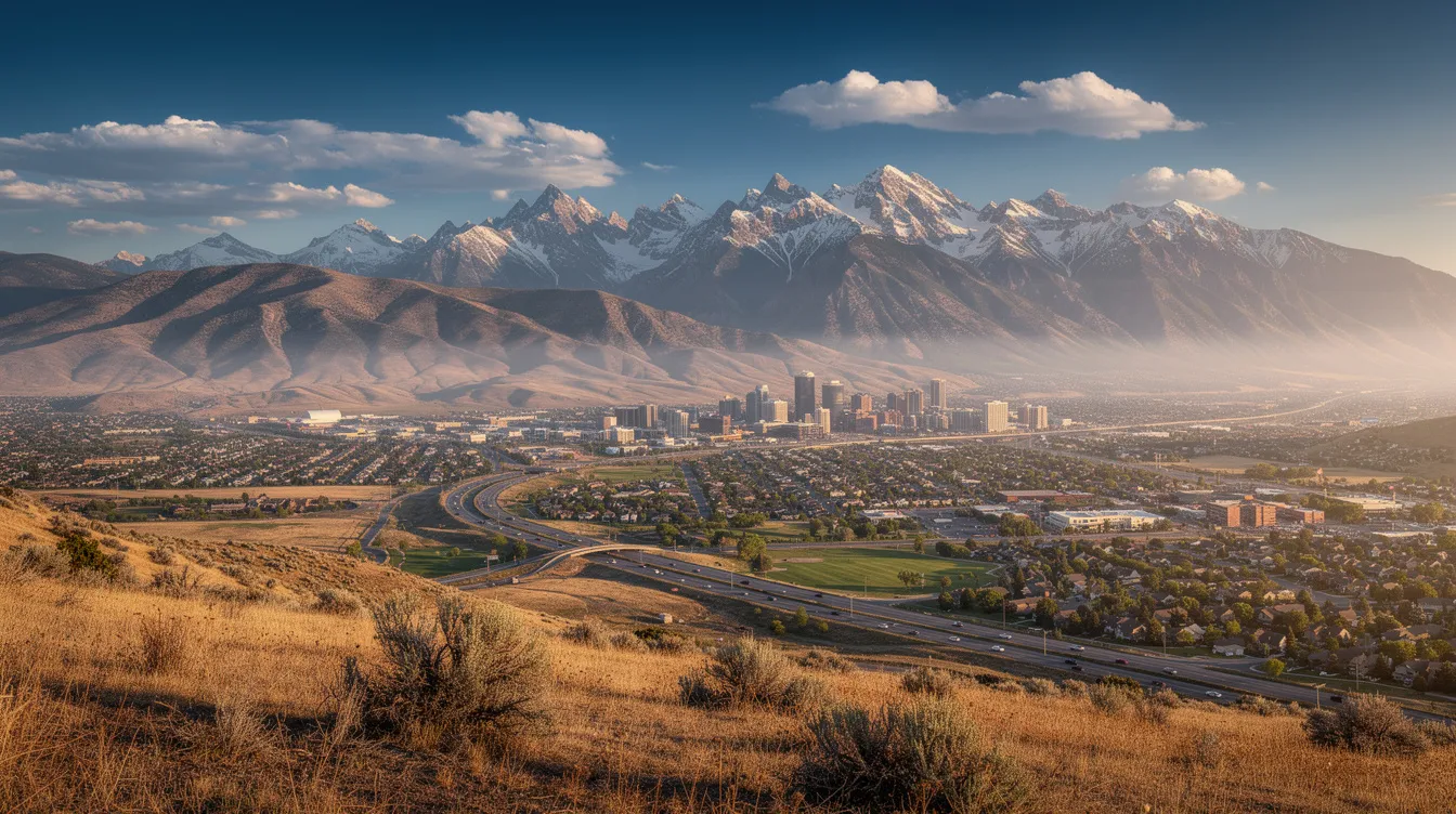 The image depicts the stunning Colorado Front Range landscape, showcasing majestic mountains in the background with urban development visible in the distance. This scene highlights the contrast between natural beauty and the hustle of city life, a reminder of the balance between outdoor adventures and the daily lives of many injured workers in the area.