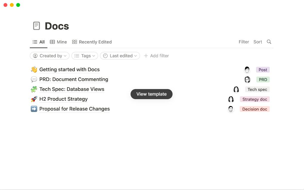 Notion templates - Docs