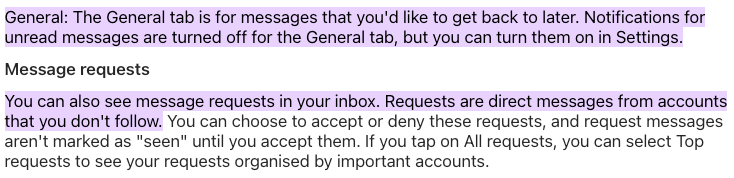 Official document from Facebook talking about General & Messages request app