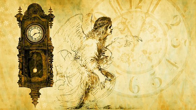angel, time, clock