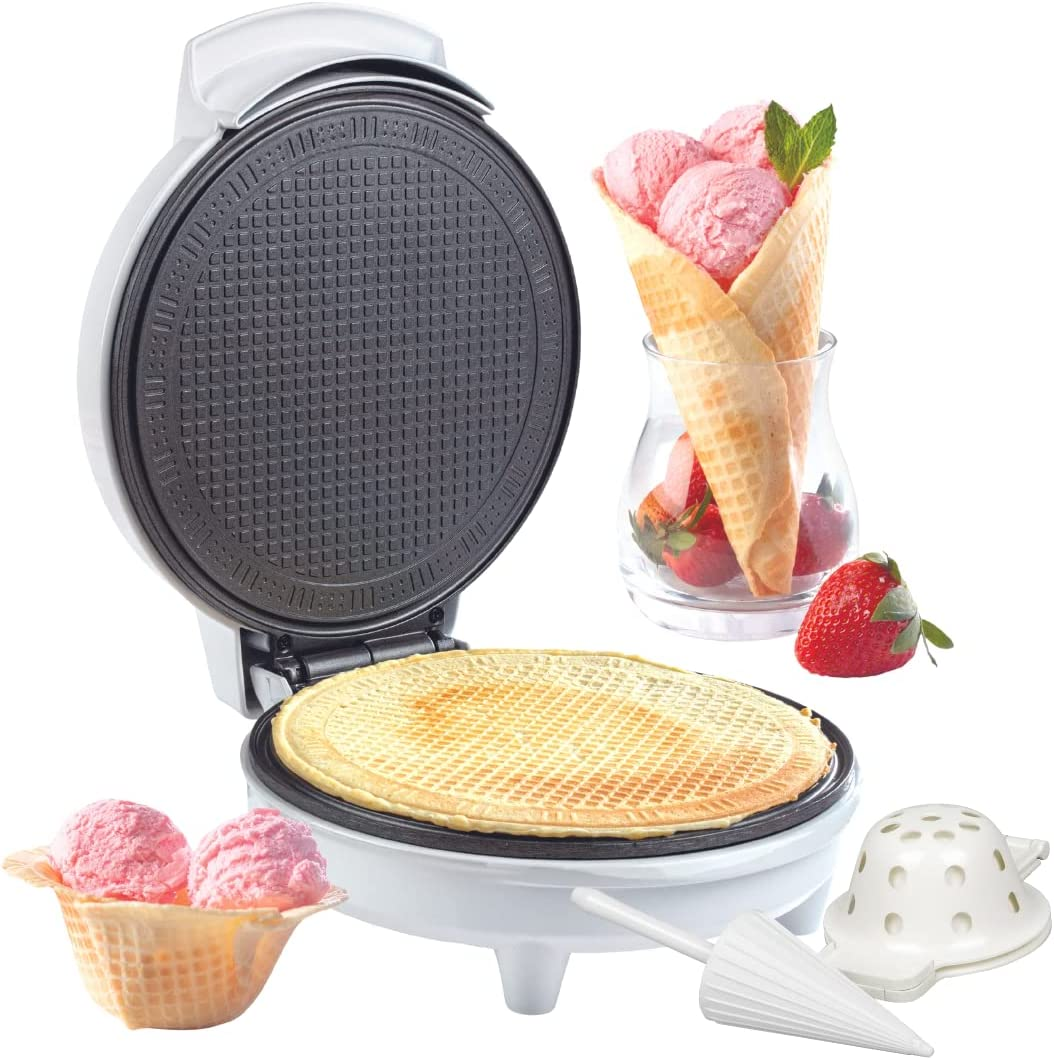 A waffle cone maker 