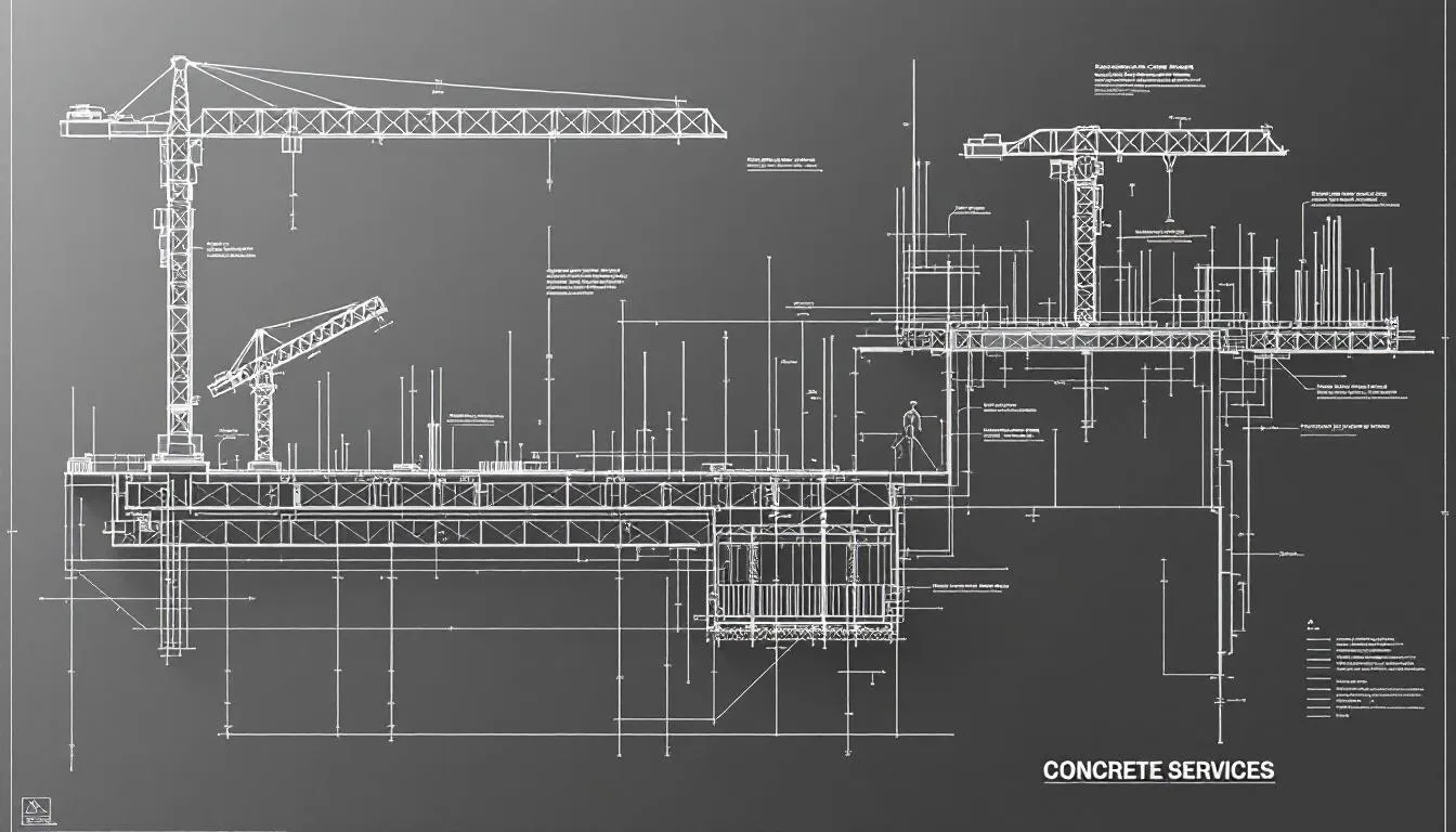 Comprehensive concrete services at a construction site