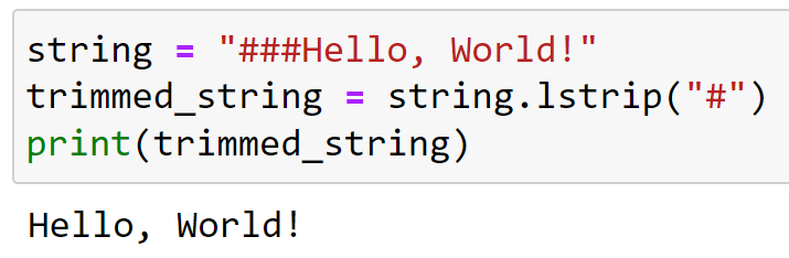 Specific characters provided to Python lstrip() and function returns trimmed string