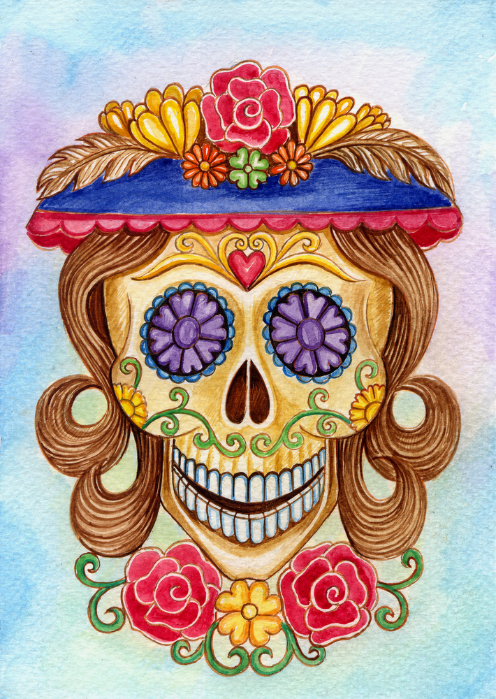 Day of the Dead Design of Mexican Tribal Tattoo