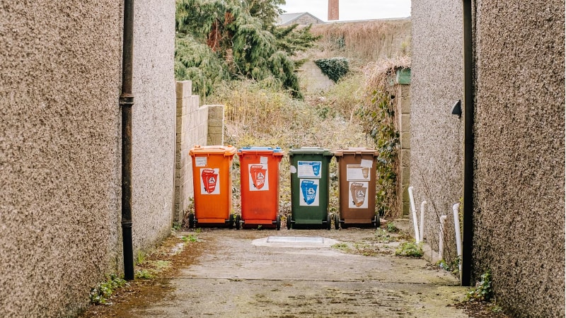 Different sustainable packaging bin types