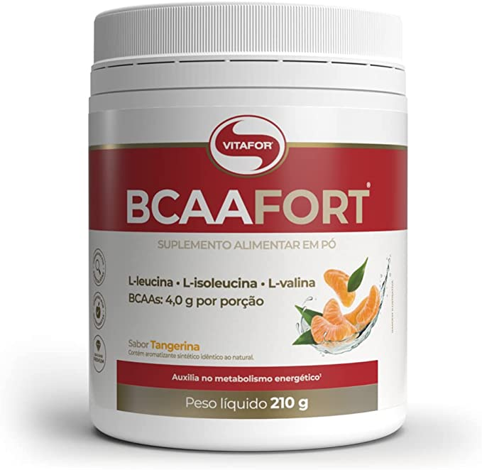 BCAAFORT da Vitafor, sabor tangerina. Imagem: Amazon