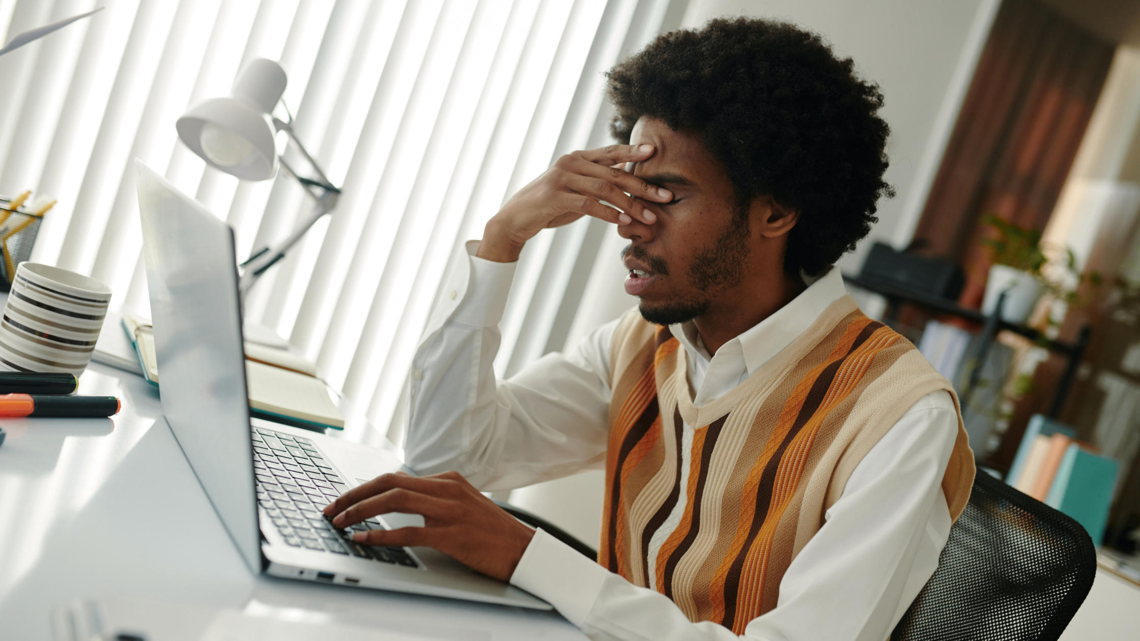 A man struggling with a unified communications platform that's more of a hindrance than a help.