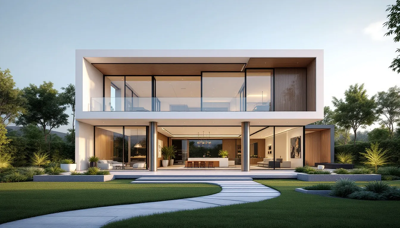 A modern new build property showcasing contemporary architecture.