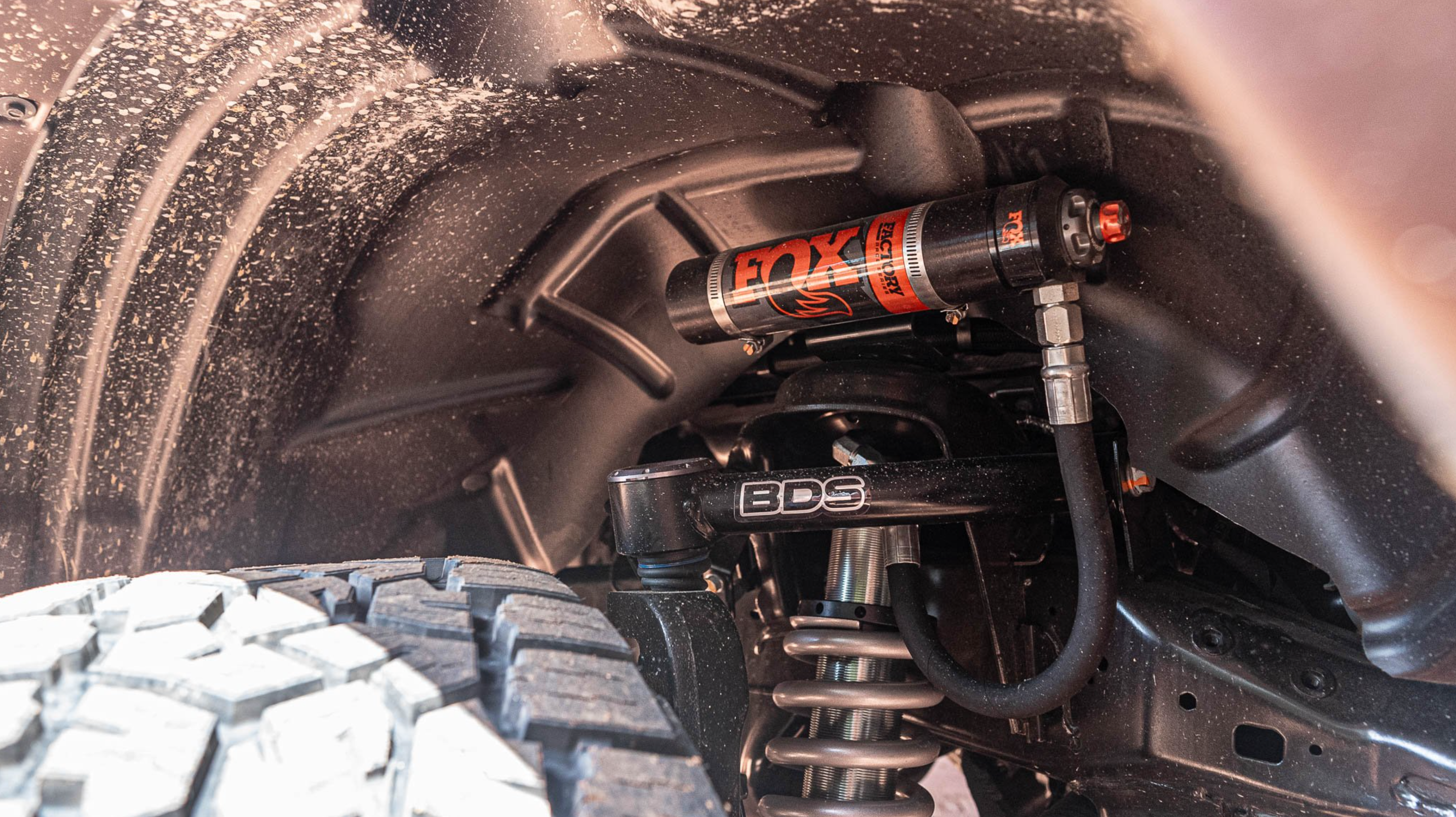 the FOX 2.5 Performance Elite Series Remote Reservoir Coilover Stage 3 6” suspension system.
