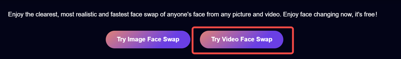 Step 1: Select the Video Face Swap Option