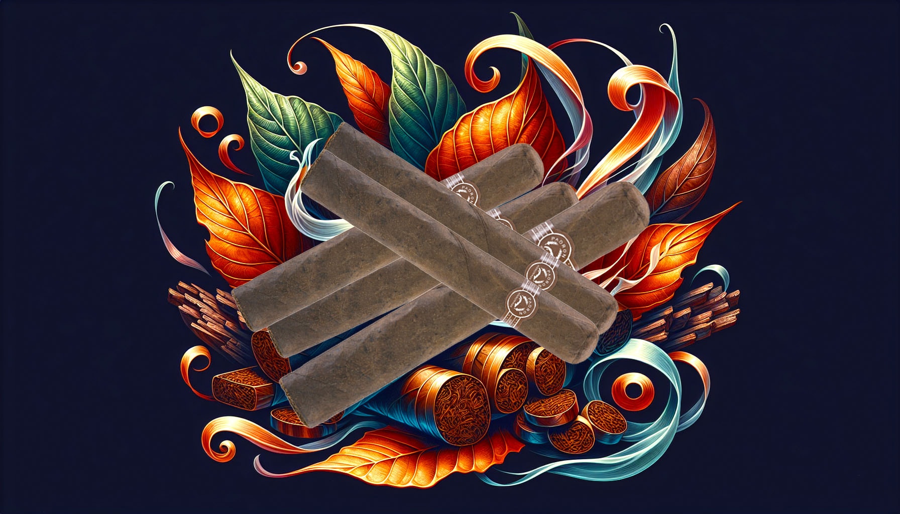 An artistic representation of the signature flavors found in Padron cigars.