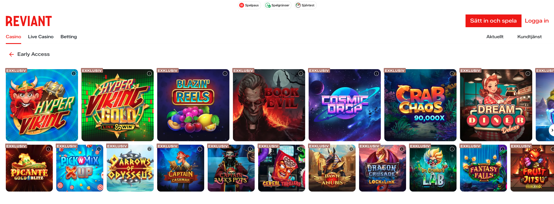 Reviant casino early access – nya casinospel och slots på nytt online casino med svensk licens, bonus, free spins och snabba uttag