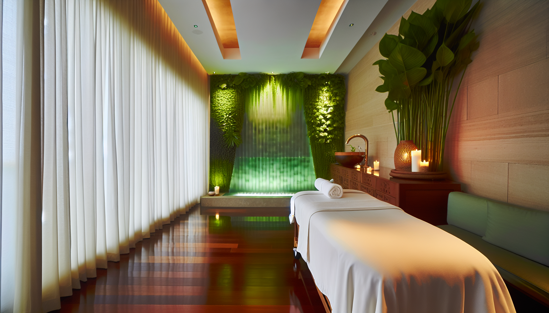 Tranquil spa setting with massage and relaxation area at Secrets Spa