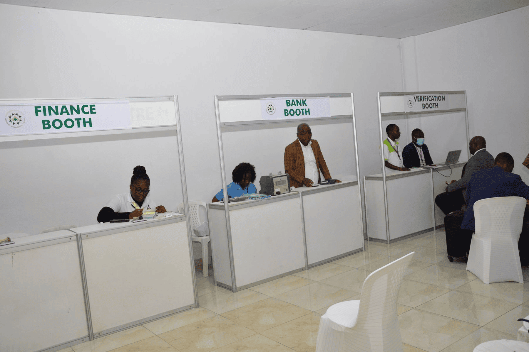 Registration booth at a conference