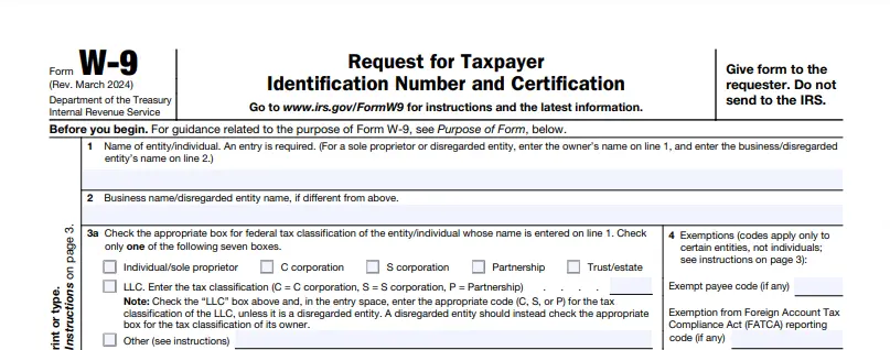 IRS Form W-9