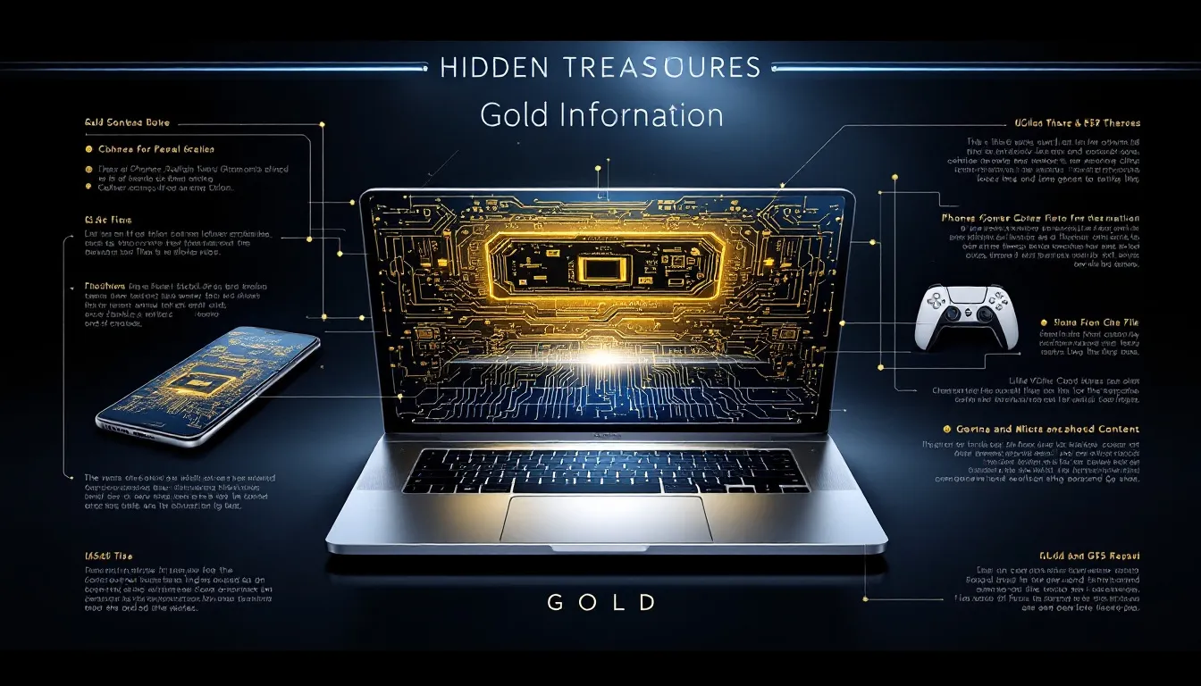 A comparison image showing gold content in computers versus other electronic devices.