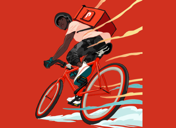 Dasher with a bicycle