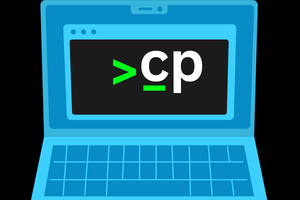 illustration of cp command on the command line