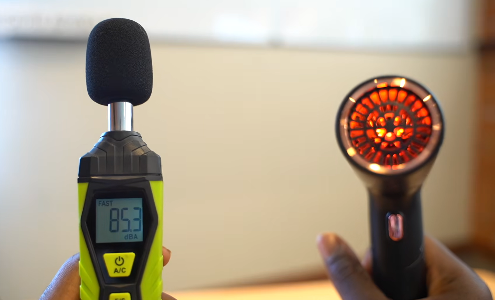 SRI dryq hair dryer noise