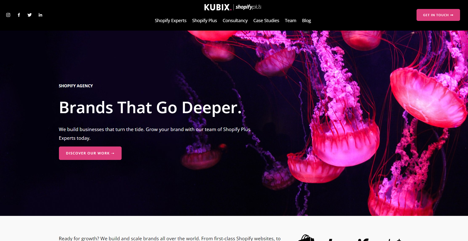 Kubix Media Shopify Agency Homepage