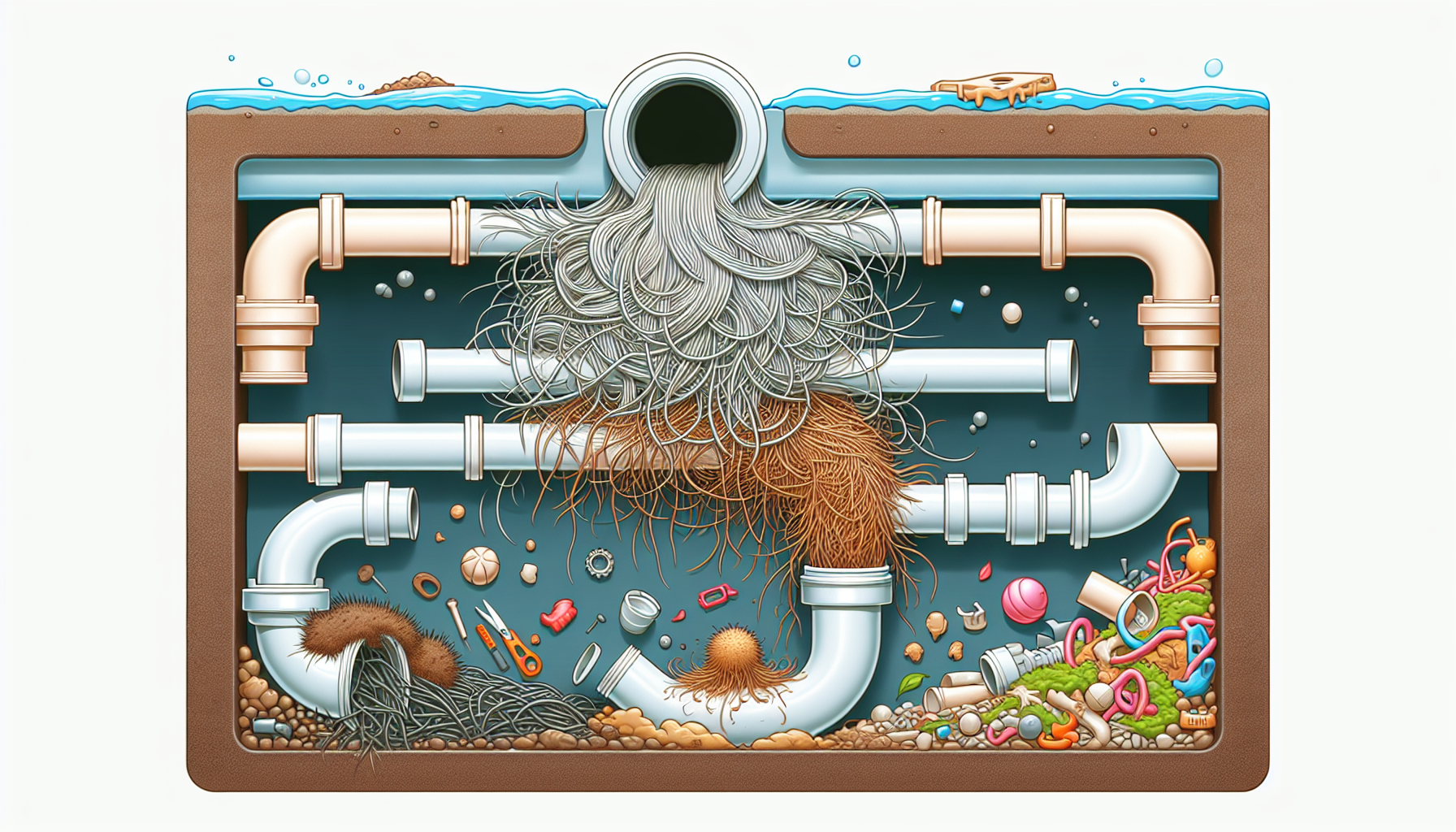 Different types of clogs in drain pipes