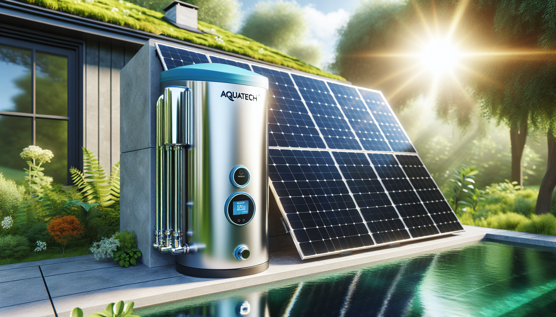 Aquatech hot water system with solar PV panels