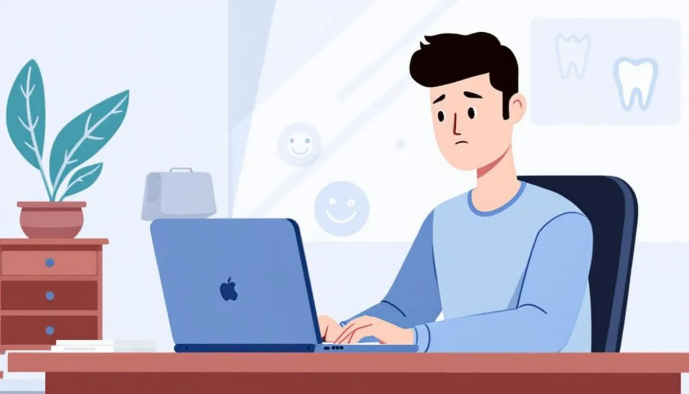 A person searching for an emergency dentist in Las Vegas online.