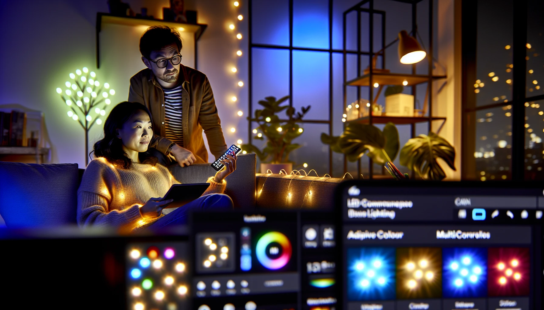 Tenmiro LED lights in real-world settings showcasing adaptive lighting effects