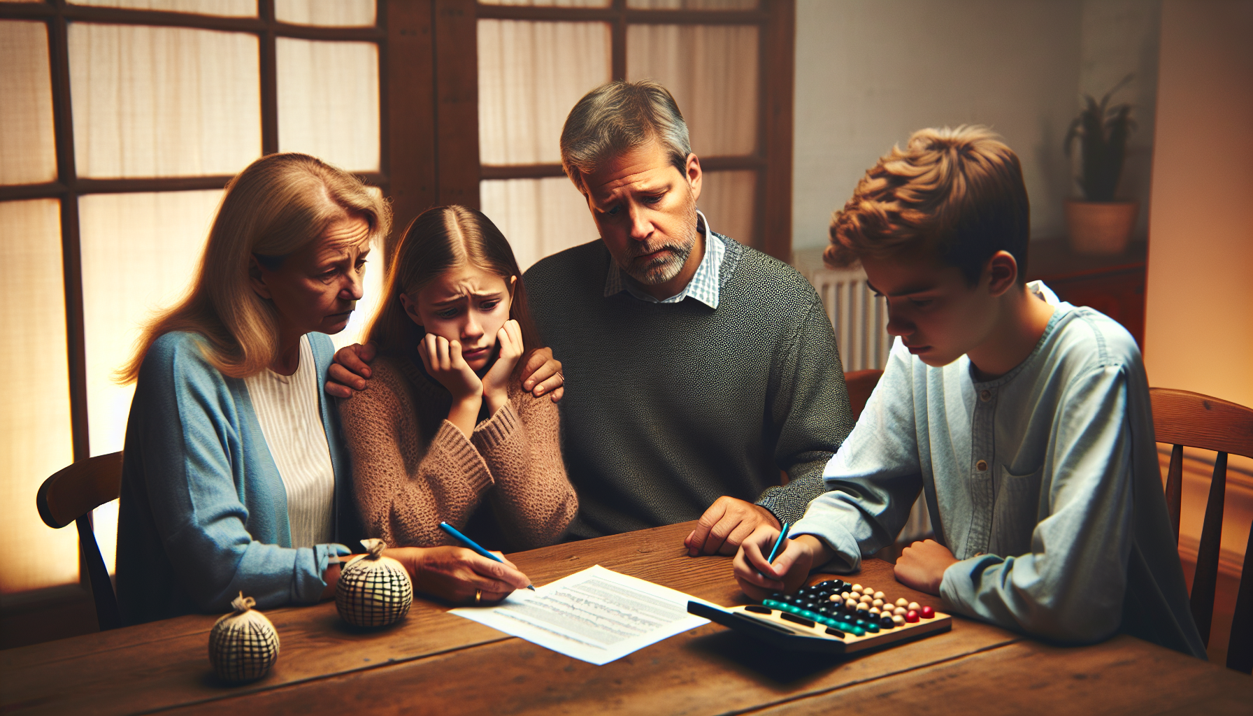 Illustration of a family discussing final expense insurance