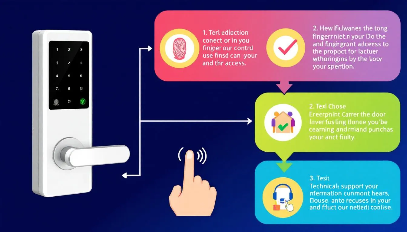 An electronic door lock with a fingerprint sensor, illustrating modern security technology.