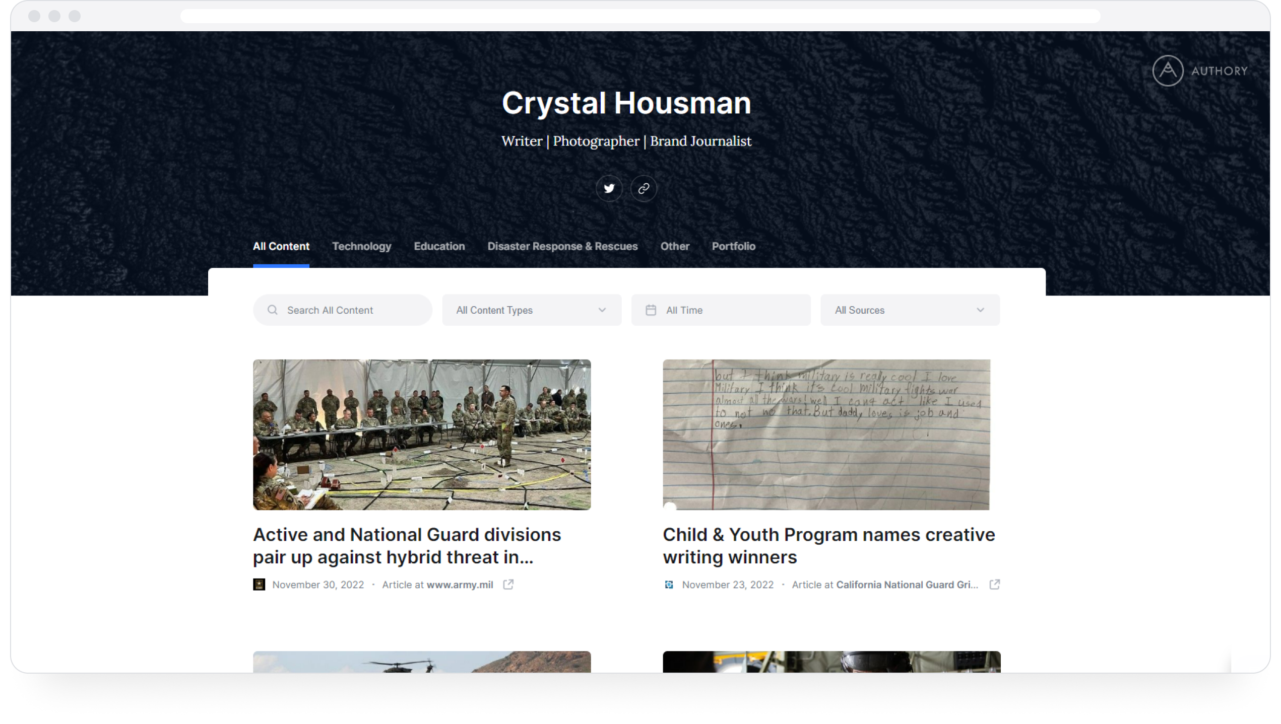 Crystal Housman's writing portfolio