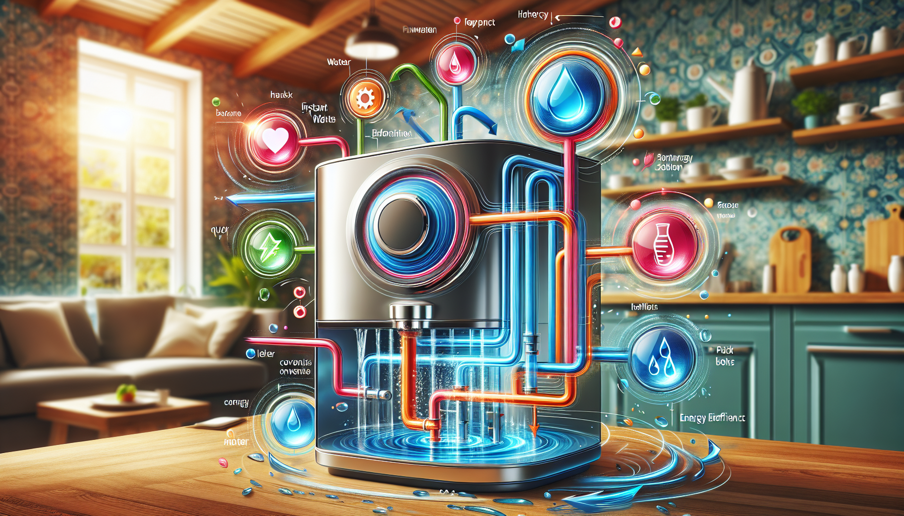 A visual representation of instant hot water systems and their benefits.