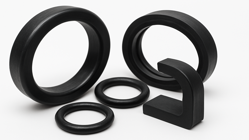 Elastomeric rubber seals for industrial use