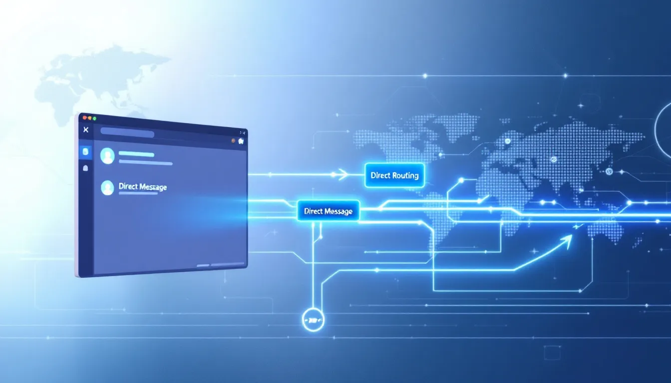An illustration showing the concept of direct routing in Microsoft Teams.