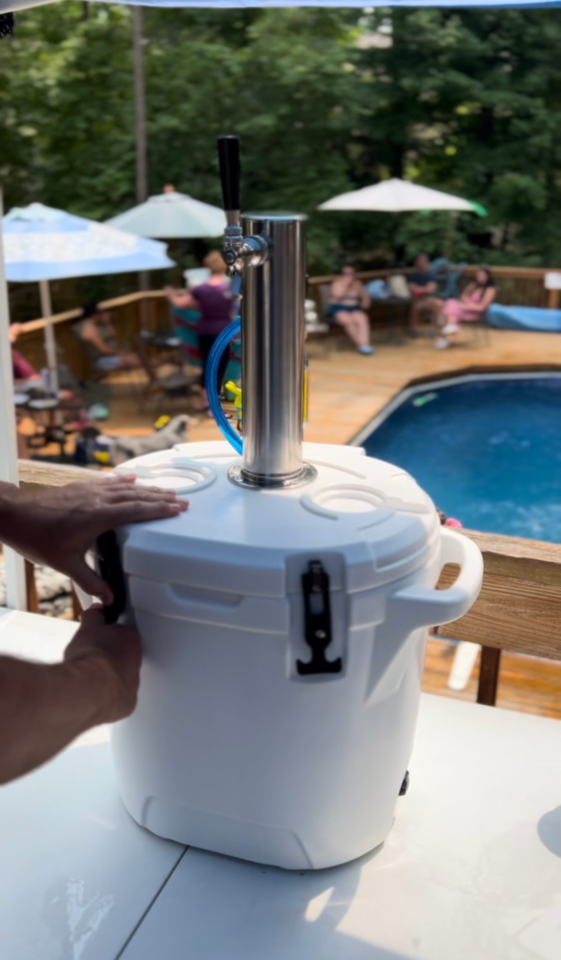 ColdOne in use at a pool party