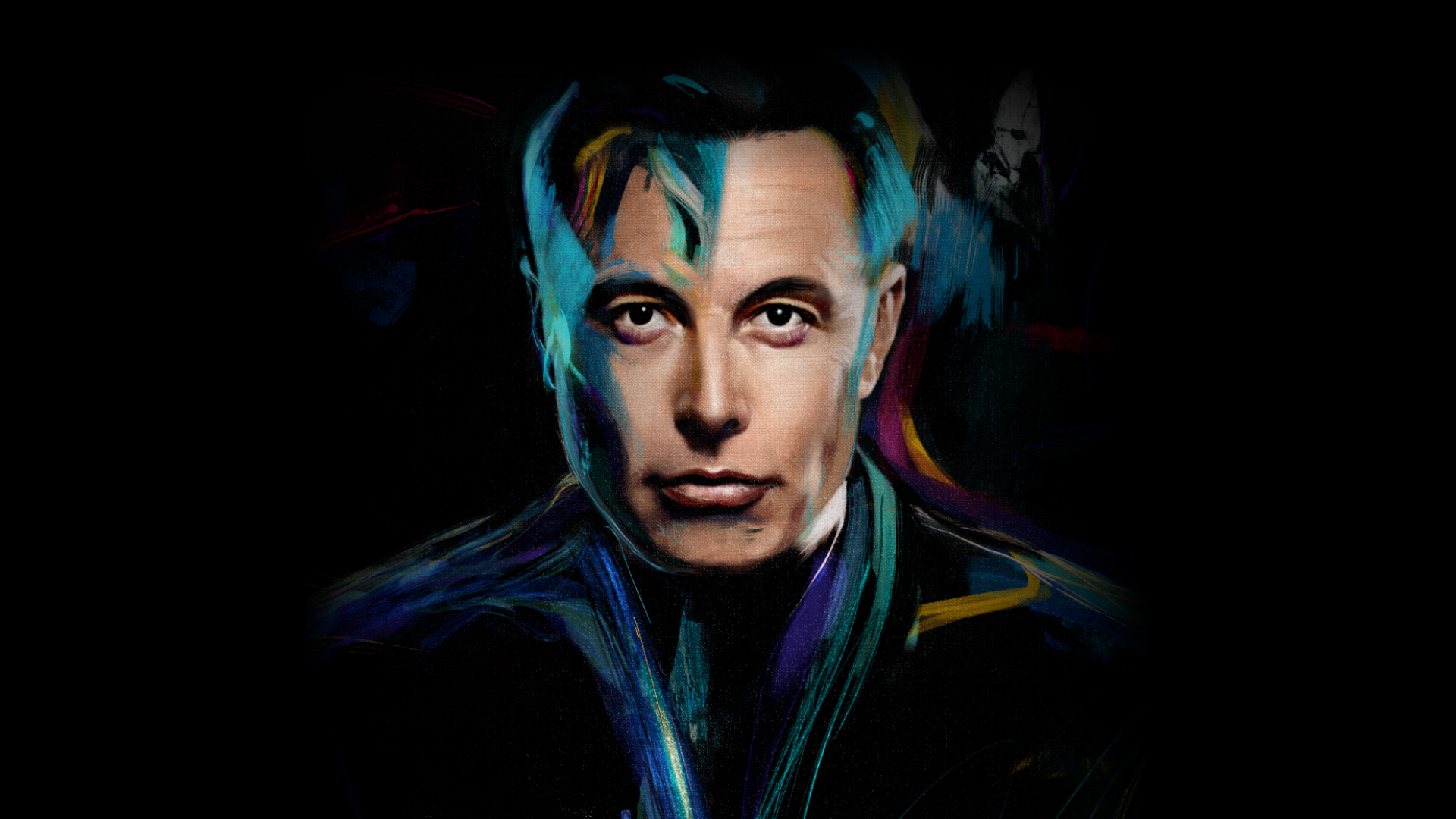 illustration of Elon musk with signature design