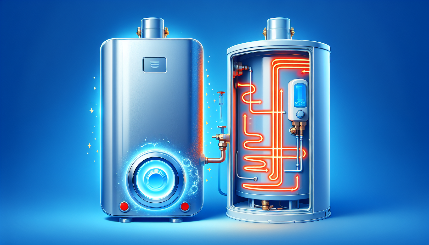 Comparison between tankless and conventional water heaters