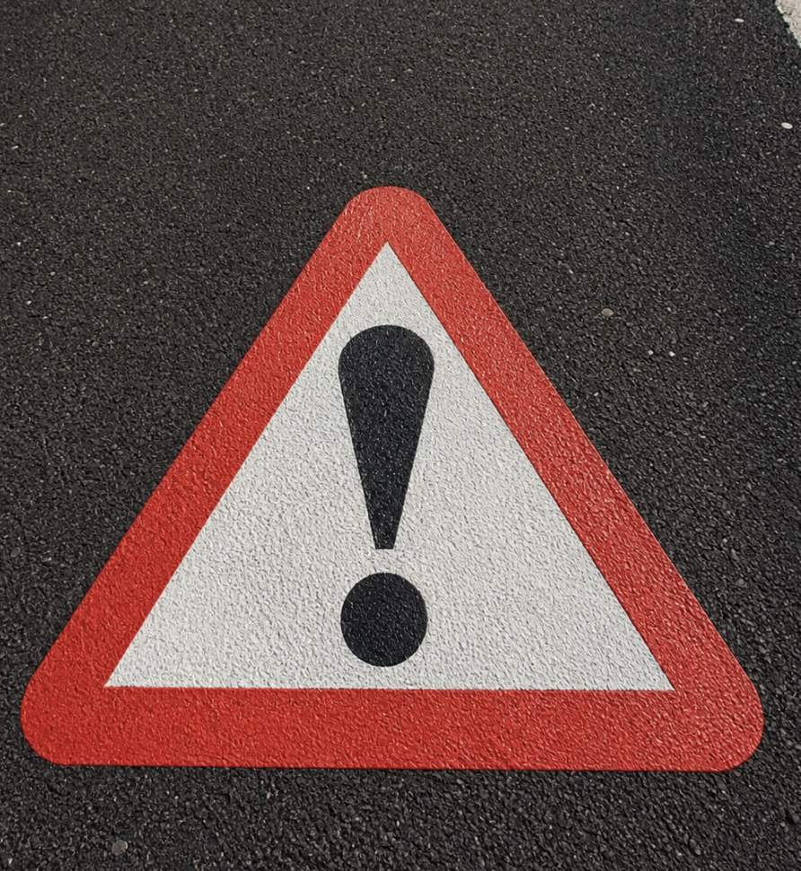 Image of thermoplastic waring sign