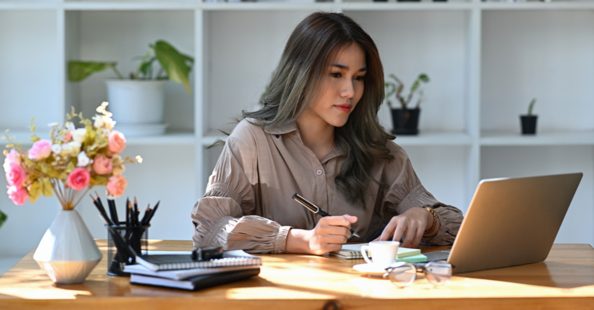 Creator reviewing her OnlyFans EIN number and tax documents, preparing for a smooth tax filing process.